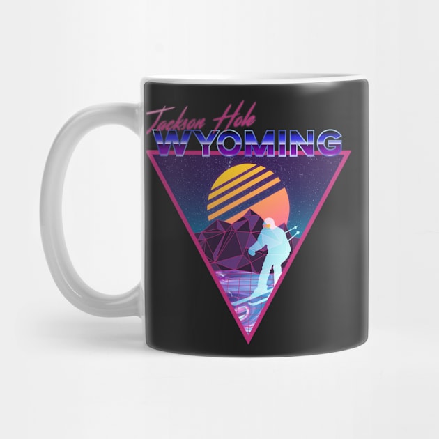 Retro Vaporwave Ski Mountain | Jackson Hole Wyoming | Shirts, Stickers, and More! by KlehmInTime